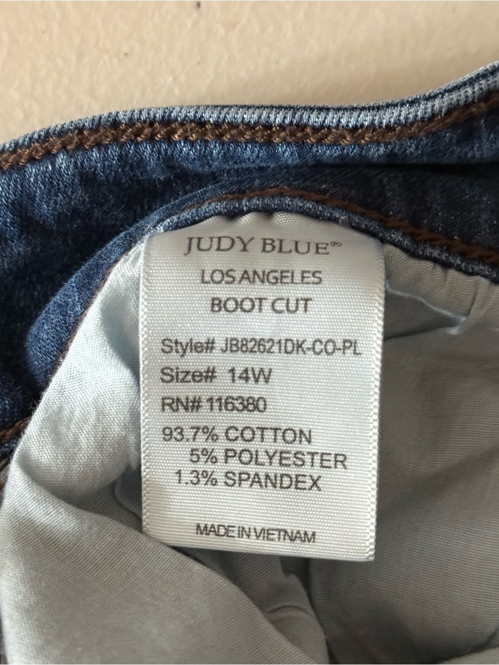 Judy‎ Blue Bootcut Jeans Women’s 14W Dark Wash Stretch Mid Rise Denim - Picture 8 of 8